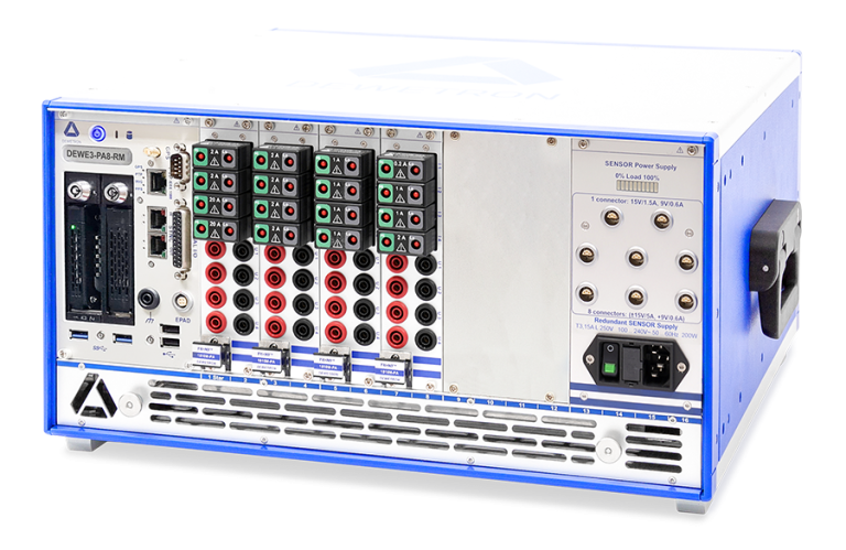 DEWETRON Serie DEWE3-PA8-RM Analizadores de Potencia de Altas Prestaciones con hasta 16 Fases y 5MHz