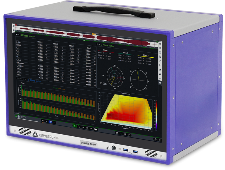 DEWETRON Serie DEWE3-A8/A12-PA Analizadores de Potencia Portables con hasta 16 o 32 Canales